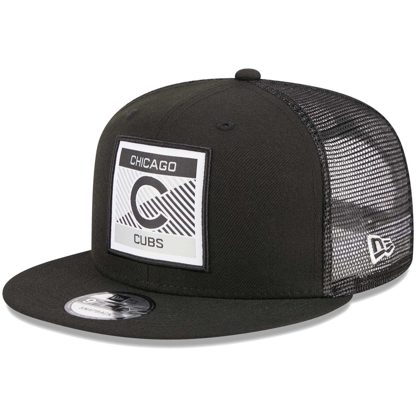 Chicago Cubs New Era Scratch Squared Trucker 9FIFTY Snapback Hat - Black