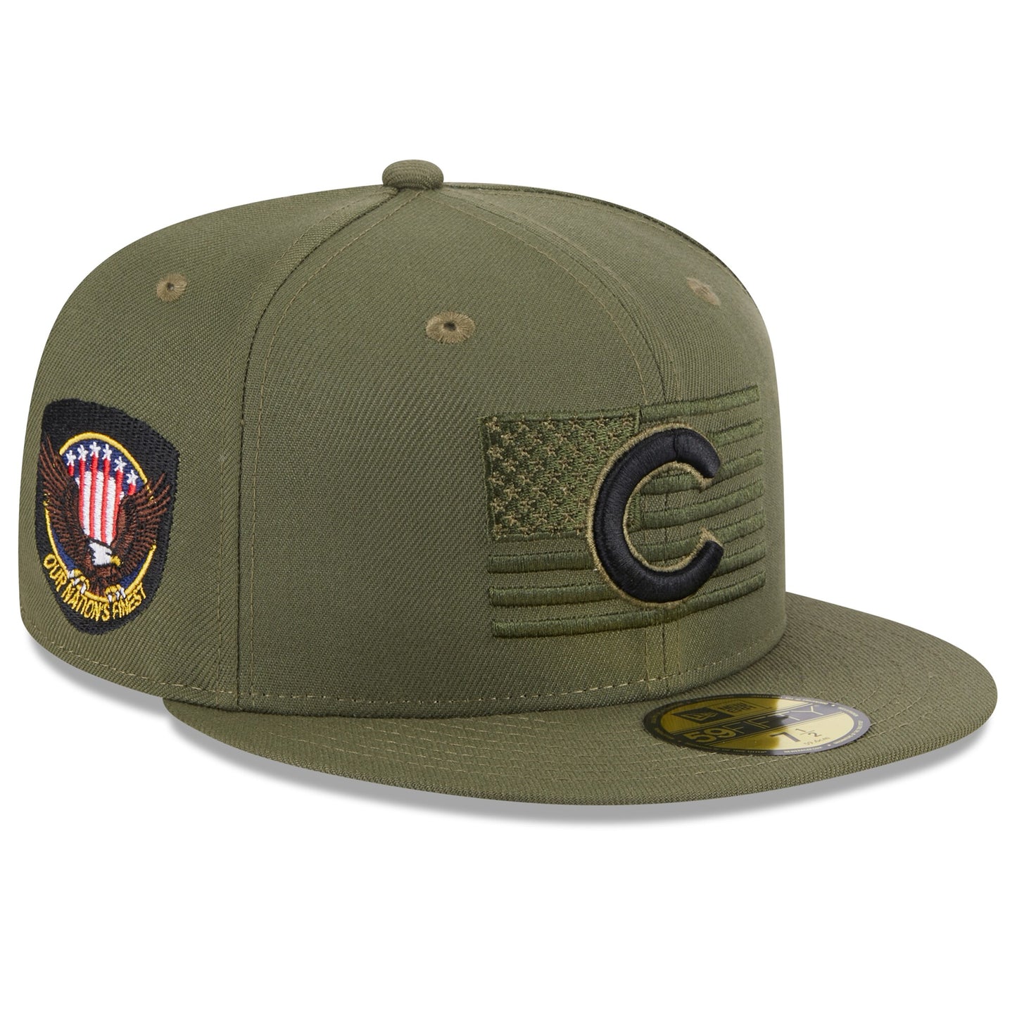 Chicago Cubs New Era 2023 Armed Forces Day On-Field 59FIFTY Fitted Hat - Green
