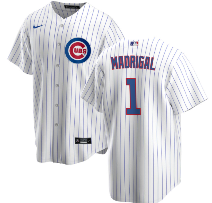 Men's Nick Madrigal Chicago Cubs White Home Premium Stitch Replica Jersey