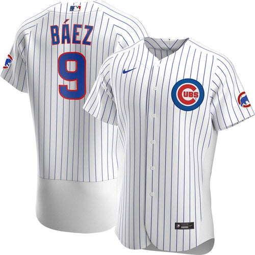 Men's Chicago Cubs Javier Baez White Home Authentic Player Jersey