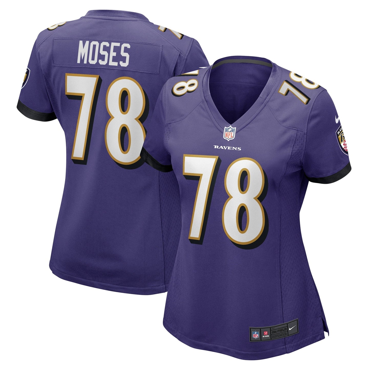 Women's Nike Morgan Moses Purple Baltimore Ravens Game Player Jersey