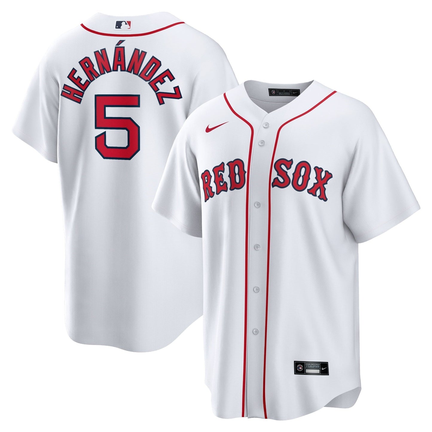 Men's Nike Enrique Hernandez White Boston Red Sox Home Official Replica Player Jersey