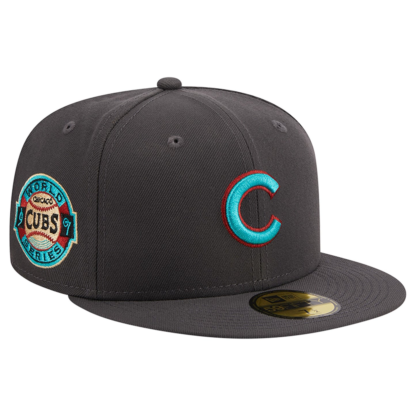 Chicago Cubs New Era Print Undervisor 59FIFTY Fitted Hat - Graphite