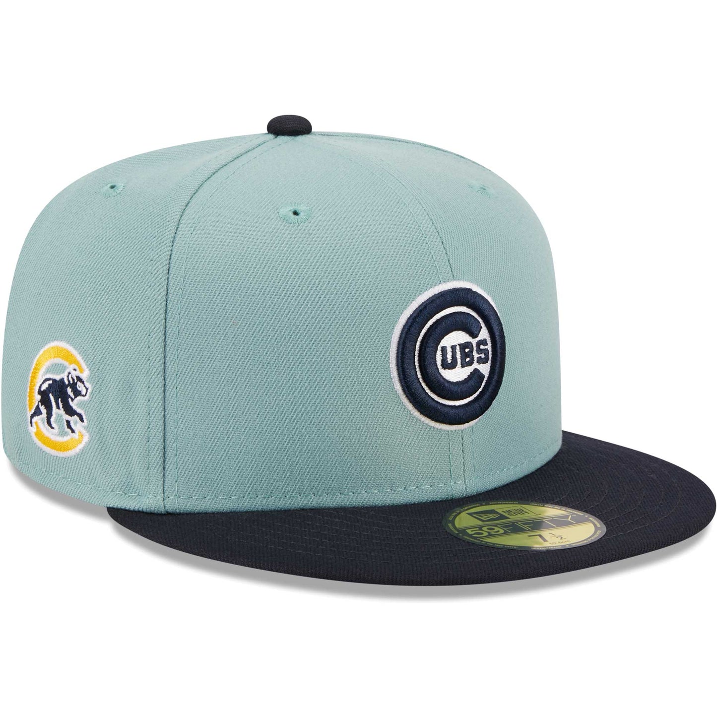Chicago Cubs New Era Beach Kiss 59FIFTY Fitted Hat - Light Blue/Navy